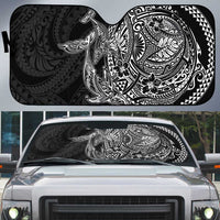 Hawaiian Whales Polynesian Art Motifs Auto Sun Shade Black Color - Polynesian Pride
