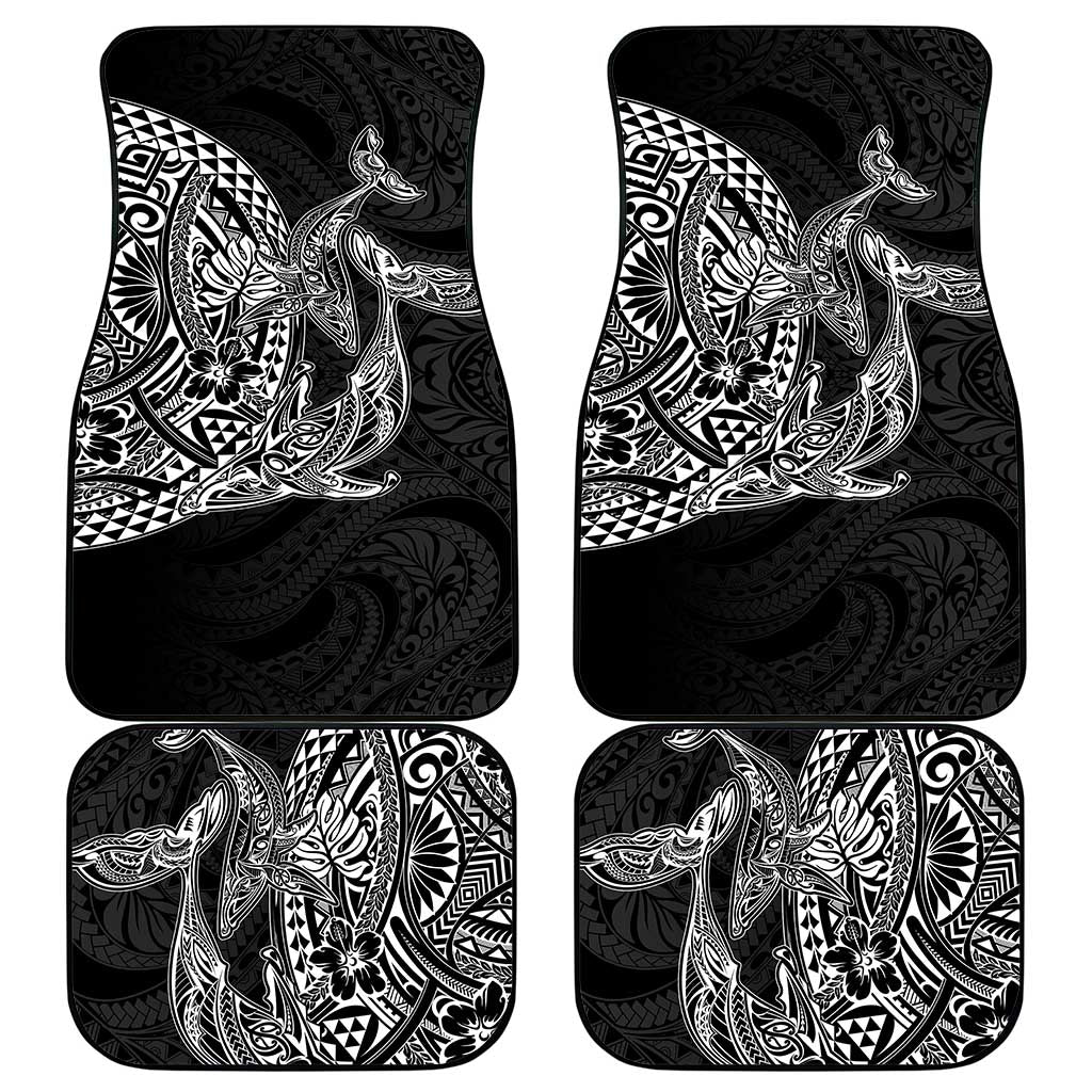 Hawaiian Whales Polynesian Art Motifs Car Mats Black Color - Polynesian Pride