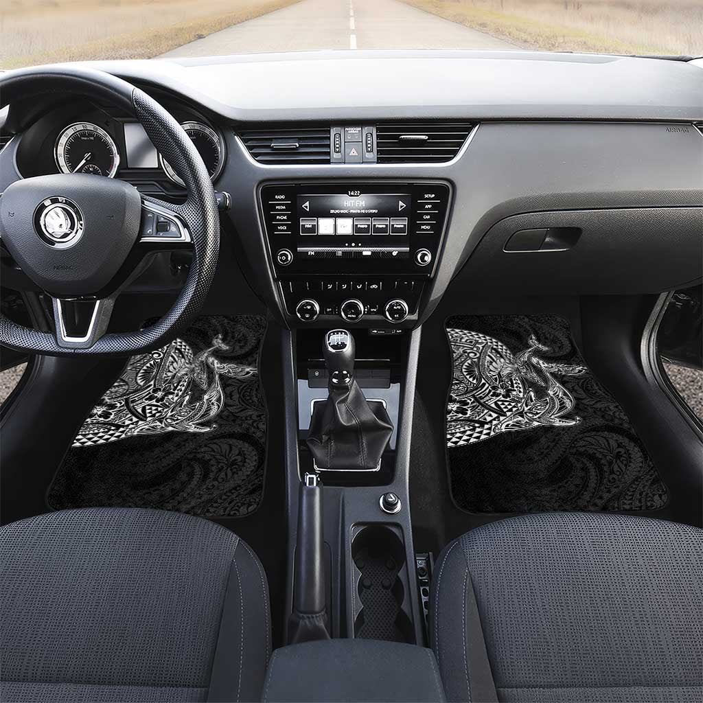Hawaiian Whales Polynesian Art Motifs Car Mats Black Color - Polynesian Pride