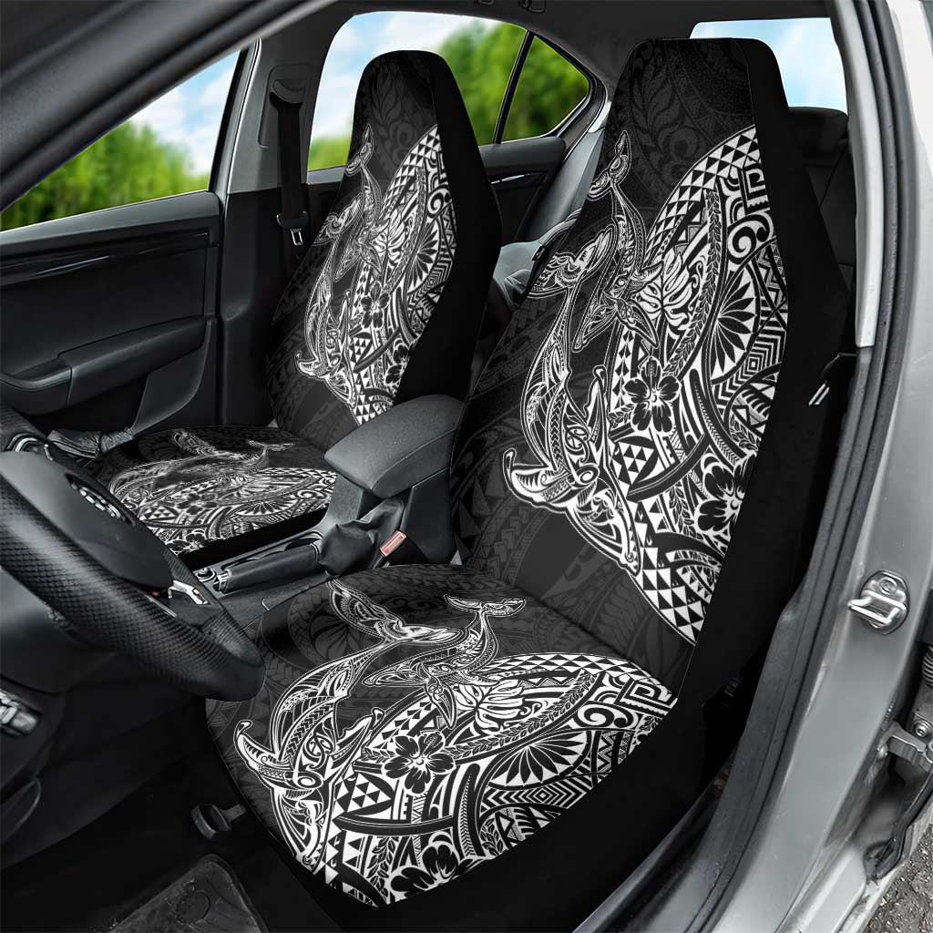 Hawaiian Whales Polynesian Art Motifs Car Seat Cover Black Color - Polynesian Pride