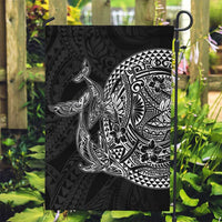 Hawaiian Whales Polynesian Art Motifs Garden Flag Black Color - Polynesian Pride