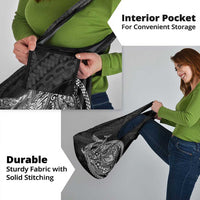 Hawaiian Whales Polynesian Art Motifs Grocery Bag Black Color - Polynesian Pride