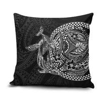 Hawaiian Whales Polynesian Art Motifs Pillow Cover Black Color - Polynesian Pride
