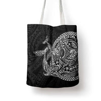 Hawaiian Whales Polynesian Art Motifs Tote Bag Black Color - Polynesian Pride