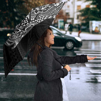 Hawaiian Whales Polynesian Art Motifs Umbrella Black Color - Polynesian Pride