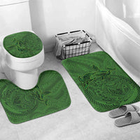 Hawaiian Whales Polynesian Art Motifs Bathroom Set Green Color - Polynesian Pride