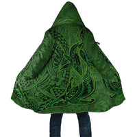 Hawaiian Whales Polynesian Art Motifs Cloak Green Color - Polynesian Pride