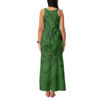 Hawaiian Whales Polynesian Art Motifs Family Matching Tank Maxi Dress and Hawaiian Shirt Green Color - Polynesian Pride