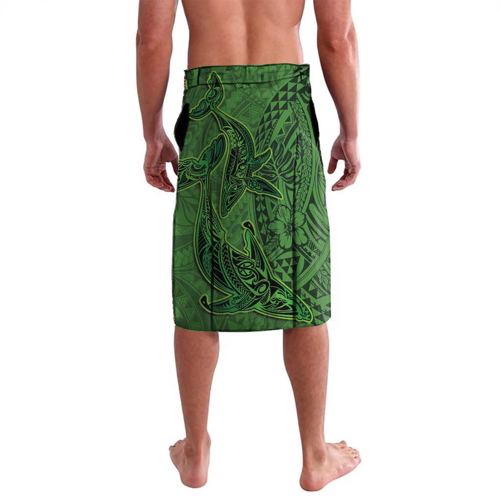 Hawaiian Whales Polynesian Art Motifs Lavalava Green Color - Polynesian Pride