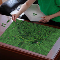 Hawaiian Whales Polynesian Art Motifs Puzzle Green Color LT03 - Polynesian Pride