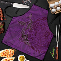 Hawaiian Whales Polynesian Art Motifs Apron Purple Color LT03 Purple - Polynesian Pride
