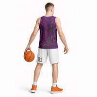 Hawaiian Whales Polynesian Art Motifs Basketball Jersey Purple Color LT03 - Polynesian Pride