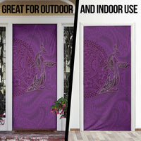 Hawaiian Whales Polynesian Art Motifs Door Cover Purple Color - Polynesian Pride
