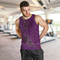 Hawaiian Whales Polynesian Art Motifs Men Tank Top Purple Color LT03 Purple - Polynesian Pride
