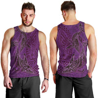 Hawaiian Whales Polynesian Art Motifs Men Tank Top Purple Color LT03 - Polynesian Pride