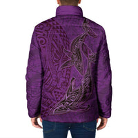 Hawaiian Whales Polynesian Art Motifs Padded Jacket Purple Color LT03 - Polynesian Pride