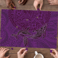 Hawaiian Whales Polynesian Art Motifs Puzzle Purple Color LT03 - Polynesian Pride
