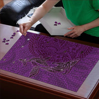 Hawaiian Whales Polynesian Art Motifs Puzzle Purple Color LT03 - Polynesian Pride