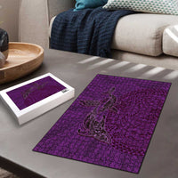 Hawaiian Whales Polynesian Art Motifs Puzzle Purple Color LT03 - Polynesian Pride