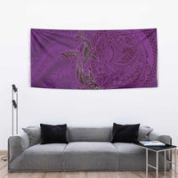 Hawaiian Whales Polynesian Art Motifs Tapestry Purple Color - Polynesian Pride