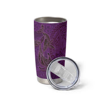 Hawaiian Whales Polynesian Art Motifs Tumbler Cup Purple Color - Polynesian Pride