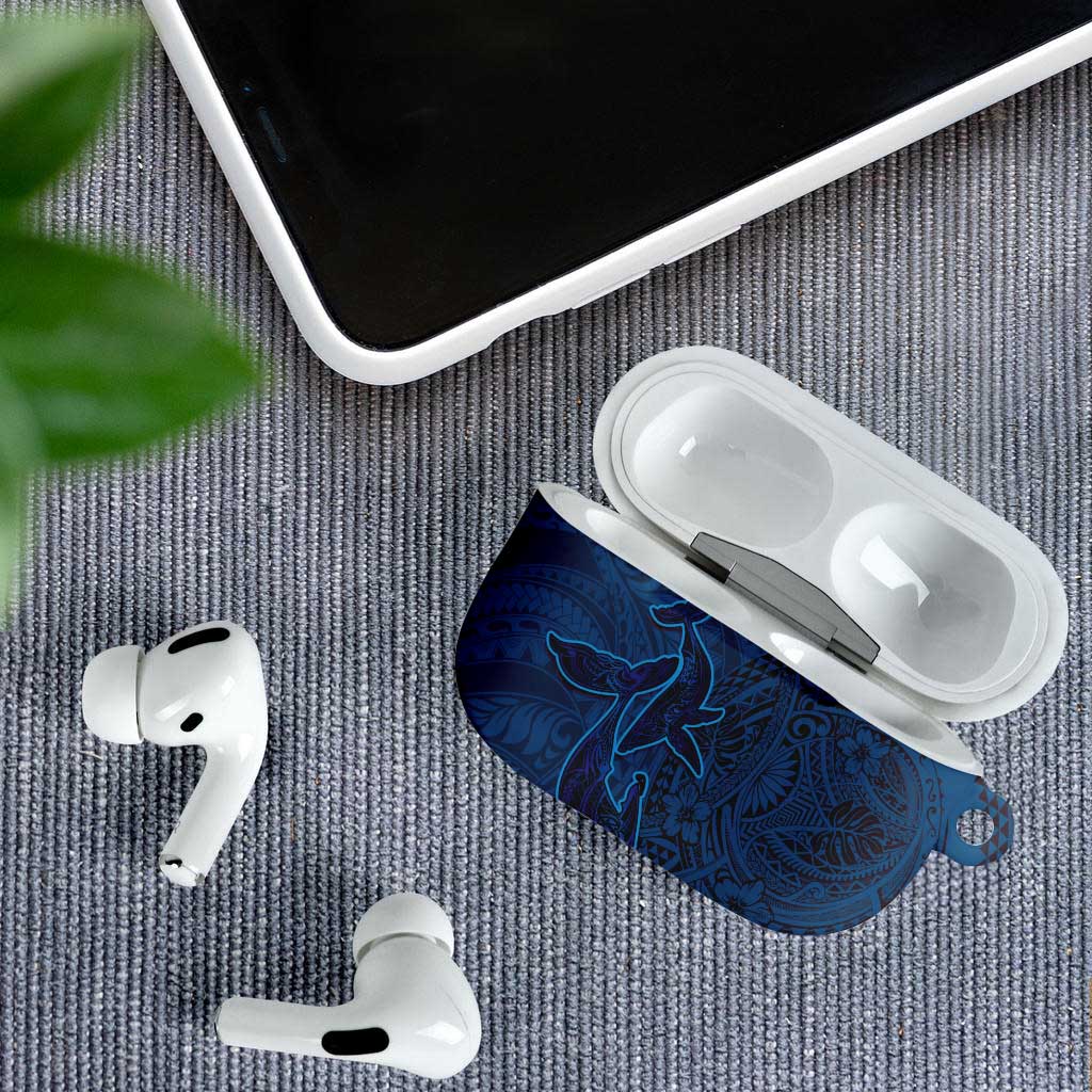 Hawaiian Whales Polynesian Art Motifs AirPods Case Blue Color LT03 - Polynesian Pride