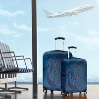 Hawaiian Whales Polynesian Art Motifs Luggage Cover Blue Color - Polynesian Pride