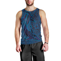 Hawaiian Whales Polynesian Art Motifs Men Tank Top Blue Color LT03 - Polynesian Pride