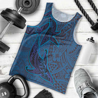 Hawaiian Whales Polynesian Art Motifs Men Tank Top Blue Color LT03 - Polynesian Pride