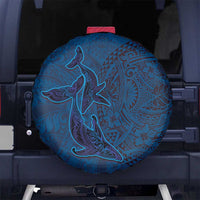 Hawaiian Whales Polynesian Art Motifs Spare Tire Cover Blue Color - Polynesian Pride
