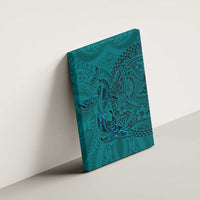 Hawaiian Whales Polynesian Art Motifs Canvas Wall Art Turquoise Color LT03 - Polynesian Pride