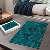 Hawaiian Whales Polynesian Art Motifs Puzzle Turquoise Color LT03 - Polynesian Pride