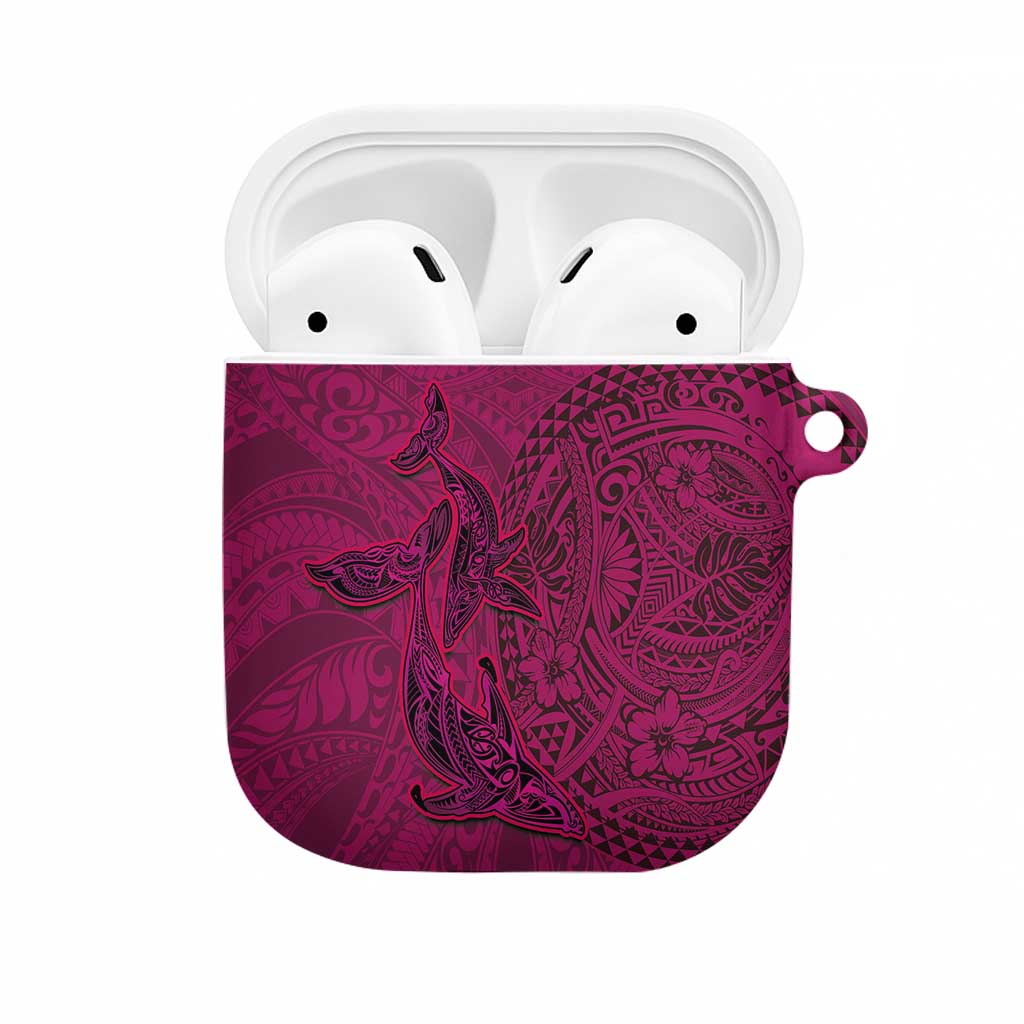 Hawaiian Whales Polynesian Art Motifs AirPods Case Pink Color LT03 Pink - Polynesian Pride