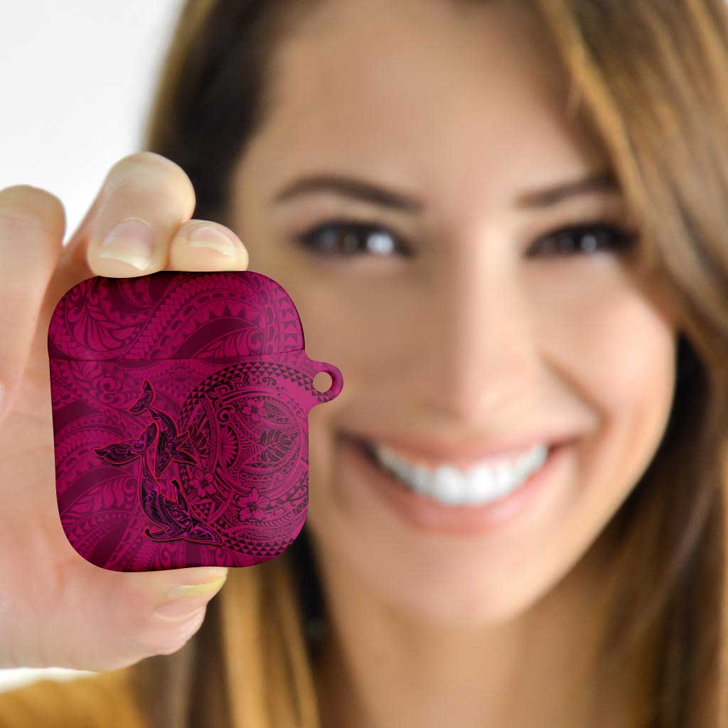 Hawaiian Whales Polynesian Art Motifs AirPods Case Pink Color LT03 - Polynesian Pride