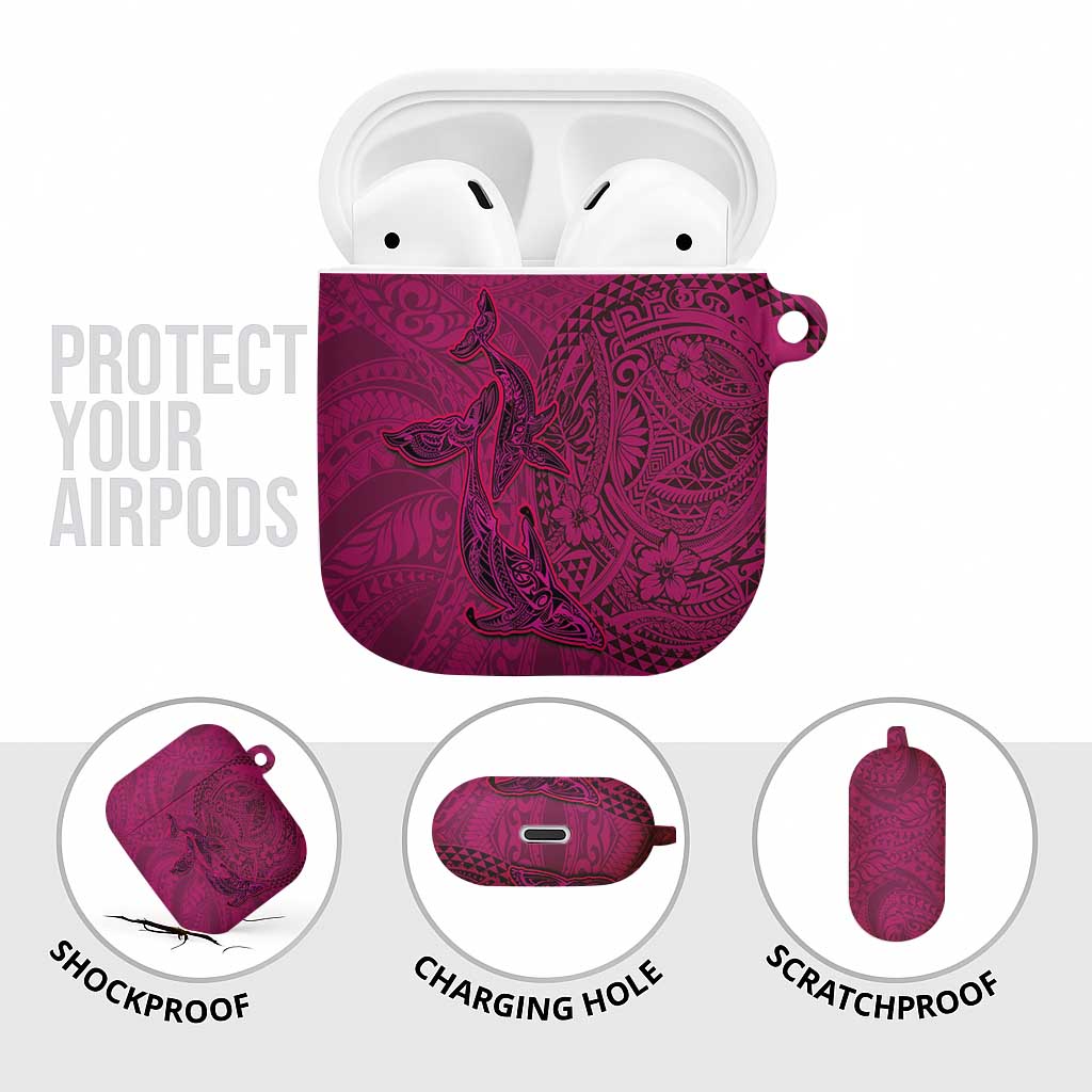 Hawaiian Whales Polynesian Art Motifs AirPods Case Pink Color LT03 - Polynesian Pride