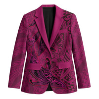 Hawaiian Whales Polynesian Art Motifs Blazer Pink Color LT03 Unisex Pink - Polynesian Pride