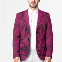 Hawaiian Whales Polynesian Art Motifs Blazer Pink Color LT03 - Polynesian Pride
