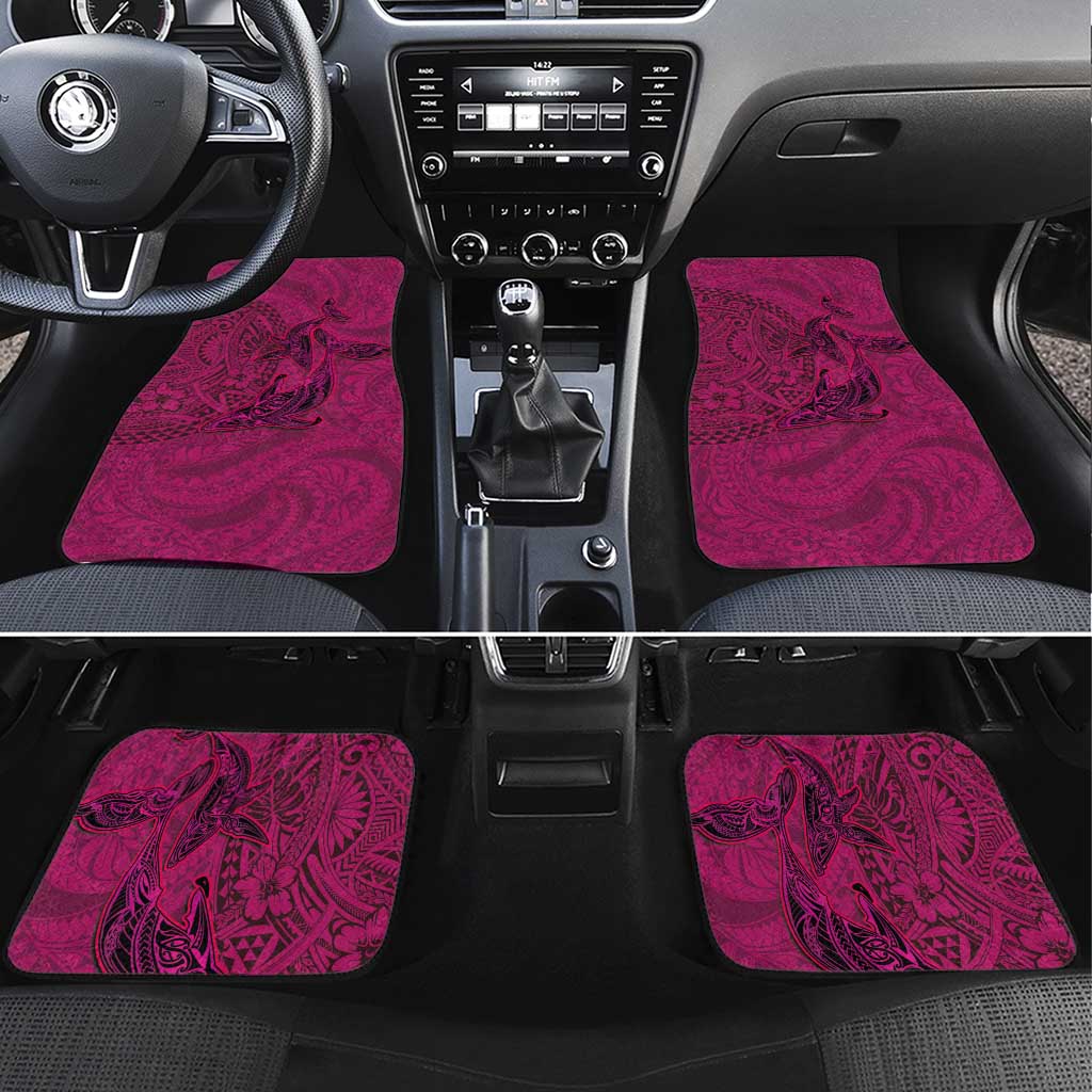 Hawaiian Whales Polynesian Art Motifs Car Mats Pink Color - Polynesian Pride