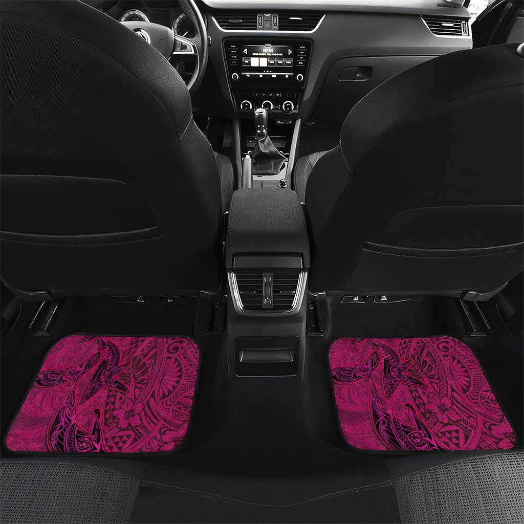 Hawaiian Whales Polynesian Art Motifs Car Mats Pink Color - Polynesian Pride