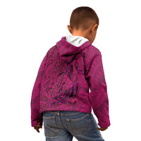 Hawaiian Whales Polynesian Art Motifs Kid Hoodie Pink Color - Polynesian Pride