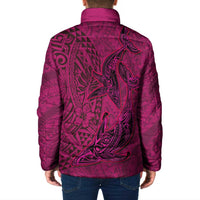 Hawaiian Whales Polynesian Art Motifs Padded Jacket Pink Color LT03 - Polynesian Pride