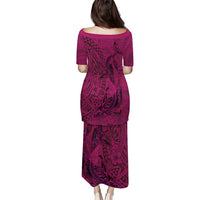 Hawaiian Whales Polynesian Art Motifs Puletasi Pink Color - Polynesian Pride