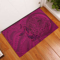 Hawaiian Whales Polynesian Art Motifs Rubber Doormat Pink Color LT03 - Polynesian Pride