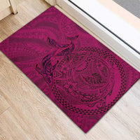 Hawaiian Whales Polynesian Art Motifs Rubber Doormat Pink Color LT03 - Polynesian Pride