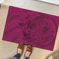 Hawaiian Whales Polynesian Art Motifs Rubber Doormat Pink Color LT03 - Polynesian Pride