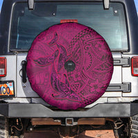 Hawaiian Whales Polynesian Art Motifs Spare Tire Cover Pink Color - Polynesian Pride