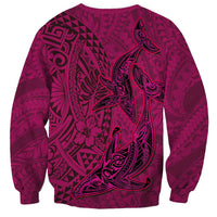 Hawaiian Whales Polynesian Art Motifs Sweatshirt Pink Color LT03 - Polynesian Pride