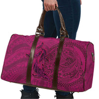 Hawaiian Whales Polynesian Art Motifs Travel Bag Pink Color - Polynesian Pride