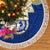 Custom Northern Mariana Islands Christmas Tree Skirt Funny Santa Hug Latte Stone Ylang-ylang and Polynesia Pattern Blue LT03 - Polynesian Pride