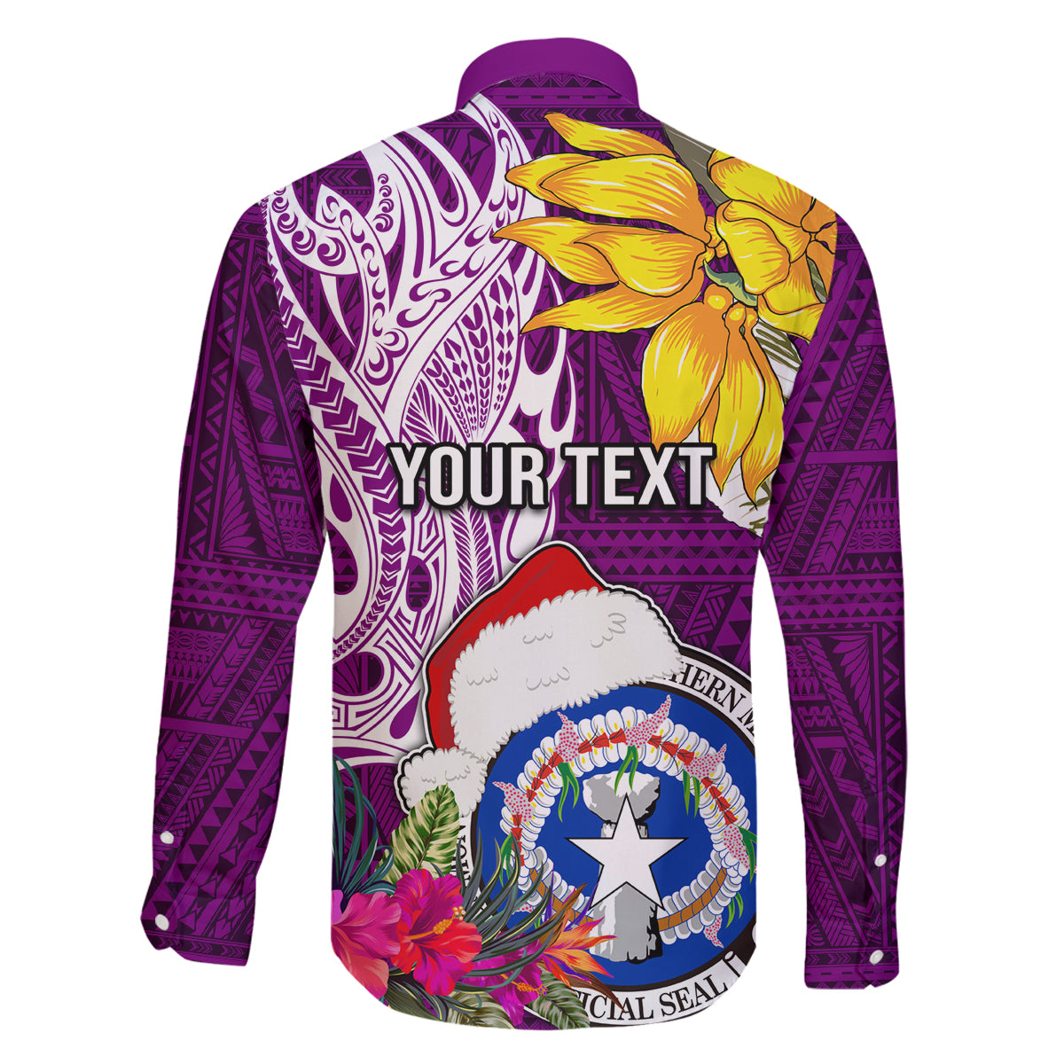 Custom Northern Mariana Islands Christmas Family Matching Long Sleeve Bodycon Dress and Hawaiian Shirt Funny Santa Hug Latte Stone Ylang-ylang and Polynesia Pattern Pink LT03 - Polynesian Pride